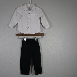 Boys 2-Piece Suit Set Long Sleeve Shirt and Pant Outfit Set